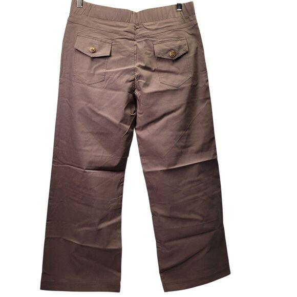 Women's Brown Wide Leg Pants Size X-Large Loose Baggie Casual Trousers - Picture 2 of 13